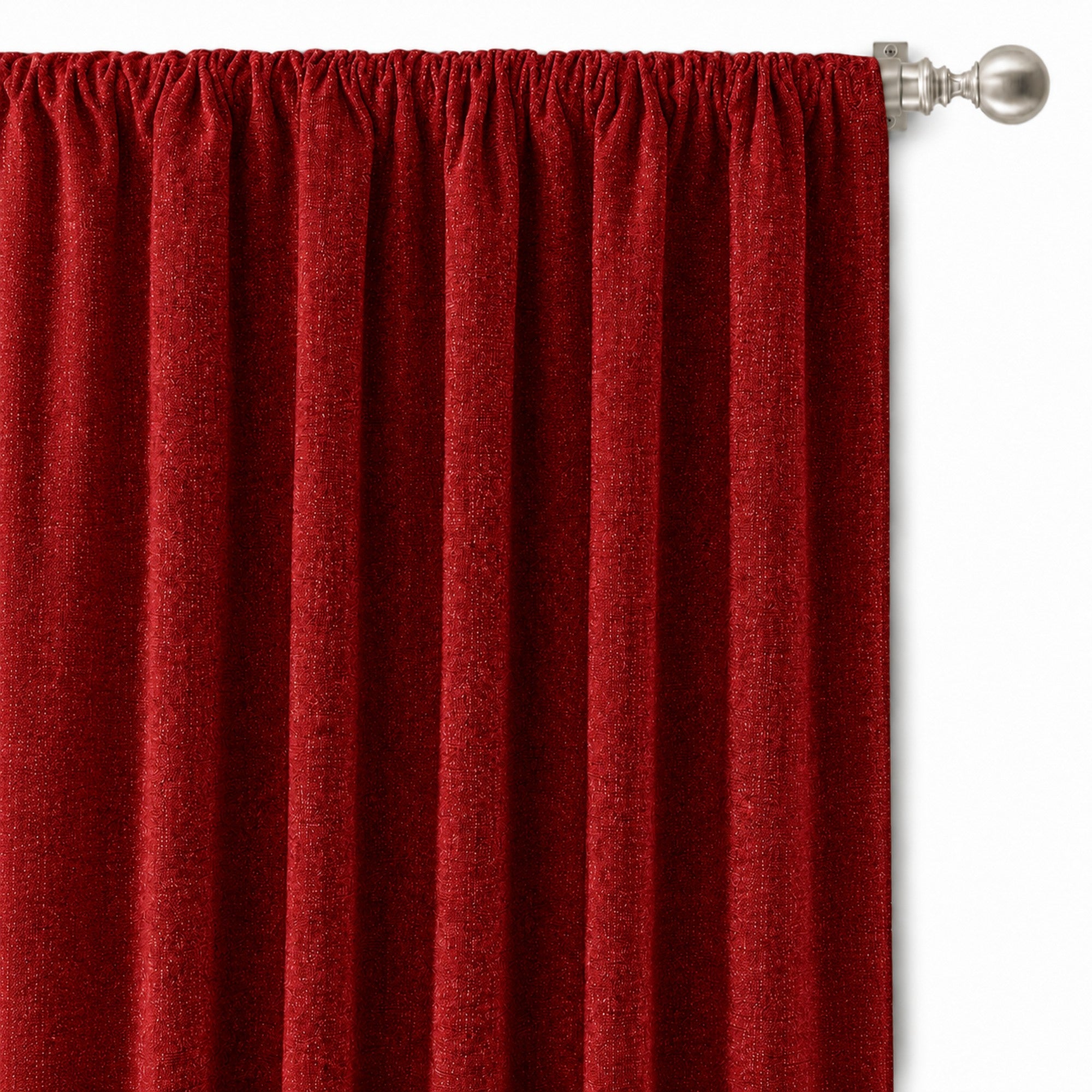 Pandora Fabric in color Crimson made as a drapery is a Solid Textured Metallic Linen Look Fabric that is good for Drapery & Curtain Fabric and Upholstery Fabric