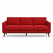 Pandora Fabric in color Crimson made on a sofa is a Solid Textured Metallic Linen Look Fabric that is good for Drapery & Curtain Fabric and Upholstery Fabric