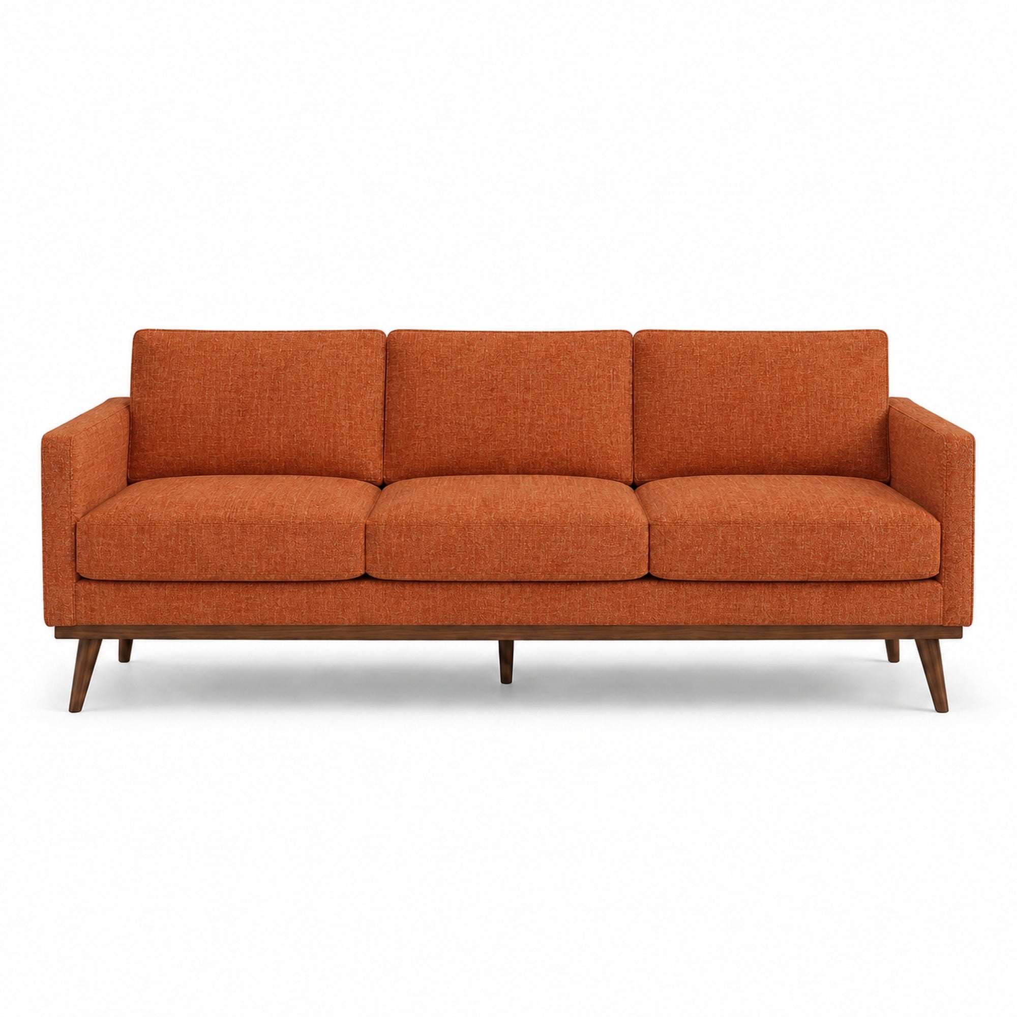 Pandora Fabric in color Spice made on a sofa is a Solid Textured Metallic Linen Look Fabric that is good for Drapery & Curtain Fabric and Upholstery Fabric