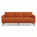 Pandora Fabric in color Spice made on a sofa is a Solid Textured Metallic Linen Look Fabric that is good for Drapery & Curtain Fabric and Upholstery Fabric