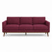 Pandora Fabric in color Eggplant made on a sofa is a Solid Textured Metallic Linen Look Fabric that is good for Drapery & Curtain Fabric and Upholstery Fabric