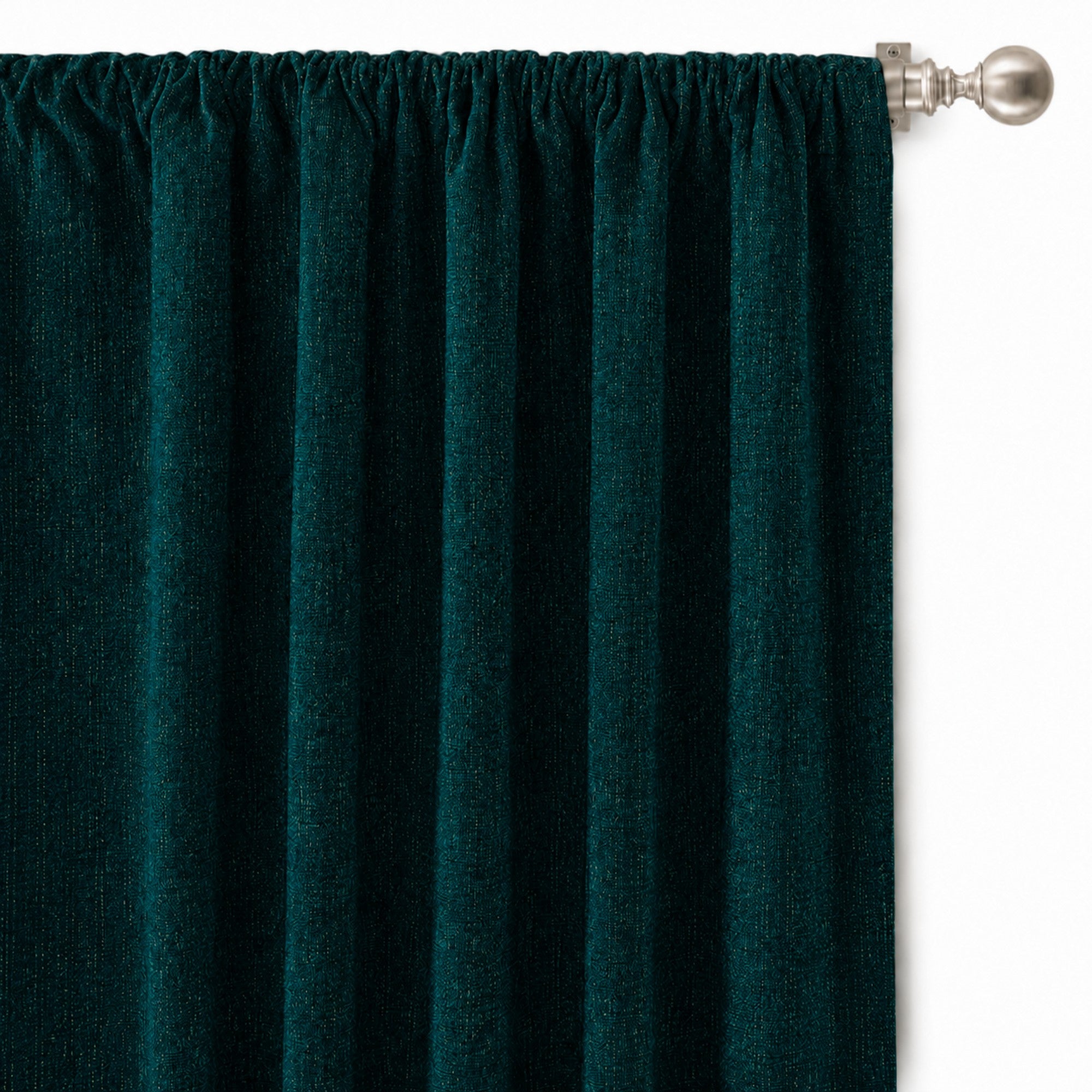 Pandora Fabric in color Peacock made as a drapery is a Solid Textured Metallic Linen Look Fabric that is good for Drapery & Curtain Fabric and Upholstery Fabric