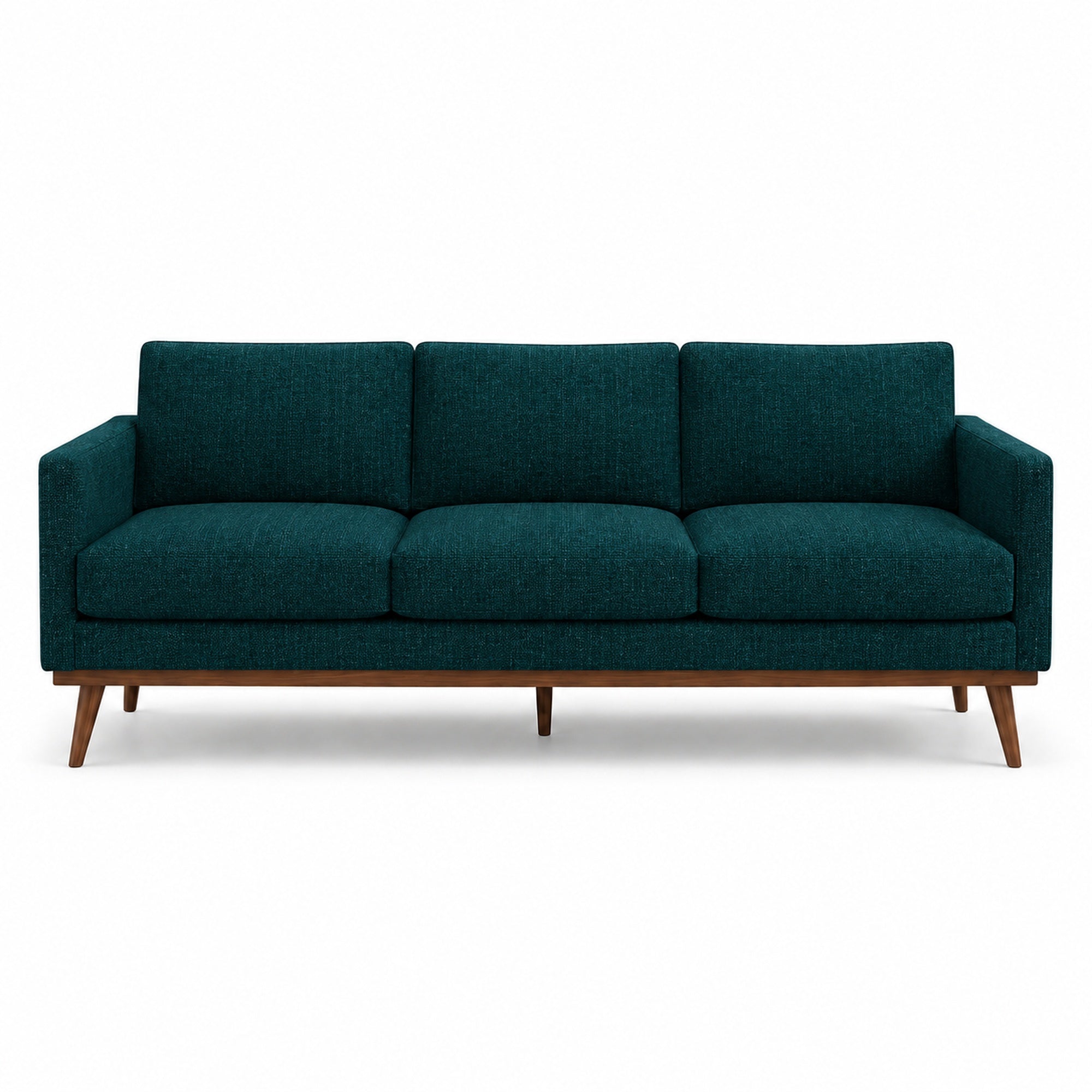 Pandora Fabric in color Peacock made on a sofa is a Solid Textured Metallic Linen Look Fabric that is good for Drapery & Curtain Fabric and Upholstery Fabric