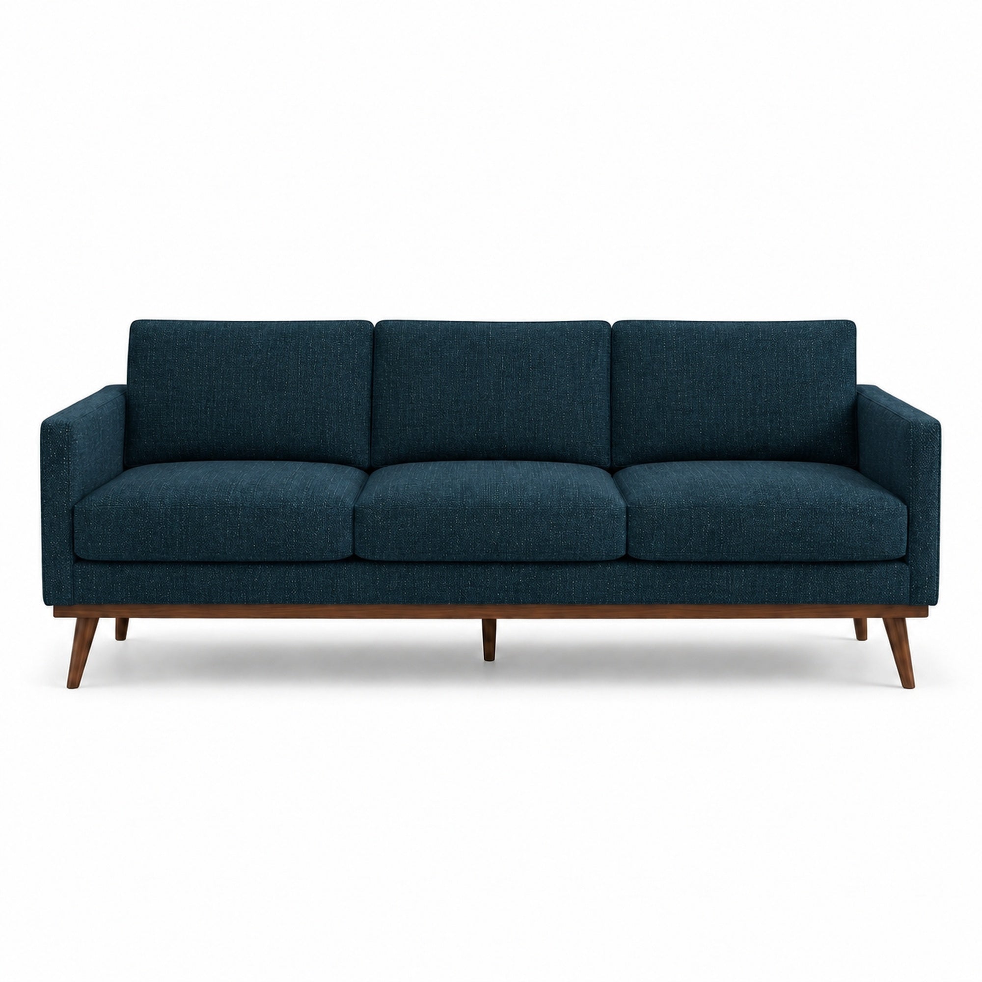 Pandora Fabric in color Denim made on a sofa is a Solid Textured Metallic Linen Look Fabric that is good for Drapery & Curtain Fabric and Upholstery Fabric