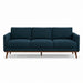Pandora Fabric in color Denim made on a sofa is a Solid Textured Metallic Linen Look Fabric that is good for Drapery & Curtain Fabric and Upholstery Fabric