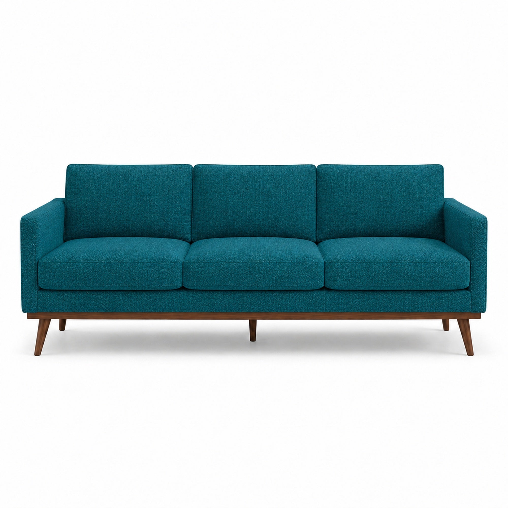Pandora Fabric in color Aqua made on a sofa is a Solid Textured Metallic Linen Look Fabric that is good for Drapery & Curtain Fabric and Upholstery Fabric