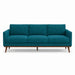Pandora Fabric in color Aqua made on a sofa is a Solid Textured Metallic Linen Look Fabric that is good for Drapery & Curtain Fabric and Upholstery Fabric