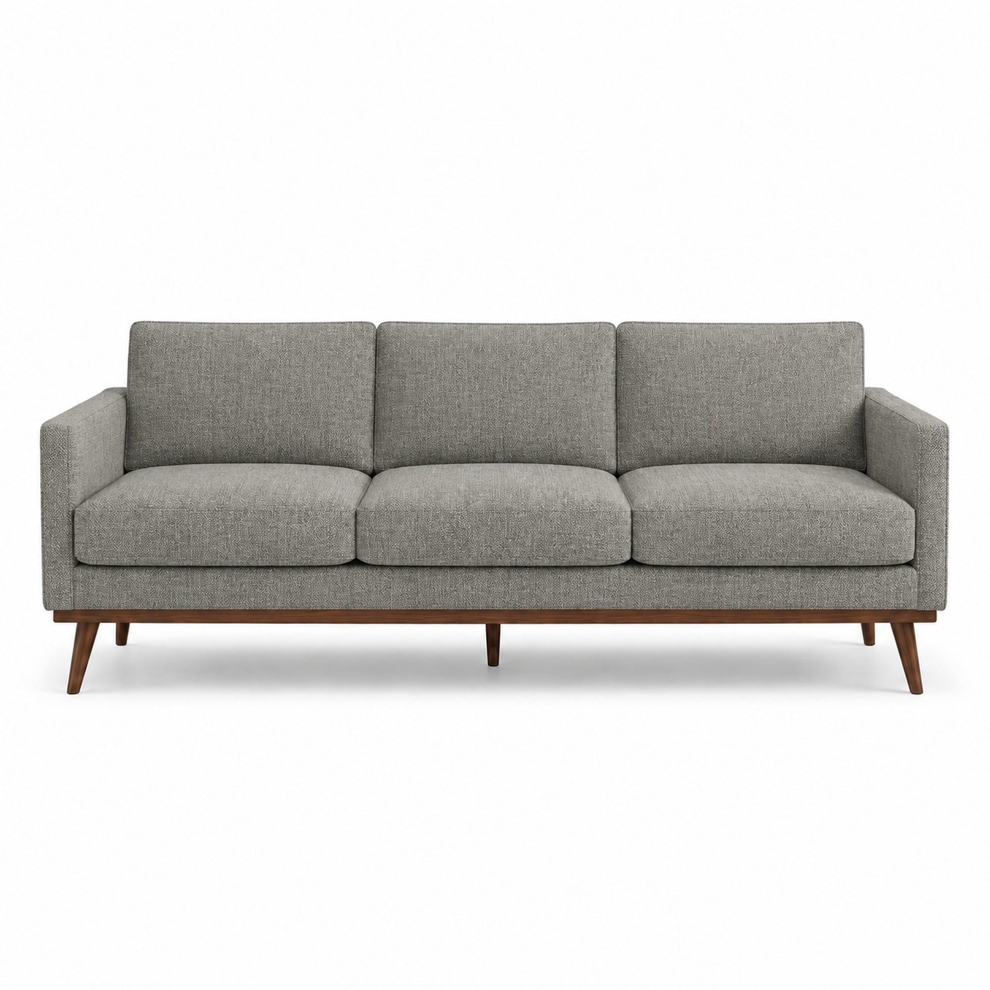 Pandora Fabric in color Smoke made on a sofa is a Solid Textured Metallic Linen Look Fabric that is good for Drapery & Curtain Fabric and Upholstery Fabric