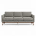 Pandora Fabric in color Smoke made on a sofa is a Solid Textured Metallic Linen Look Fabric that is good for Drapery & Curtain Fabric and Upholstery Fabric