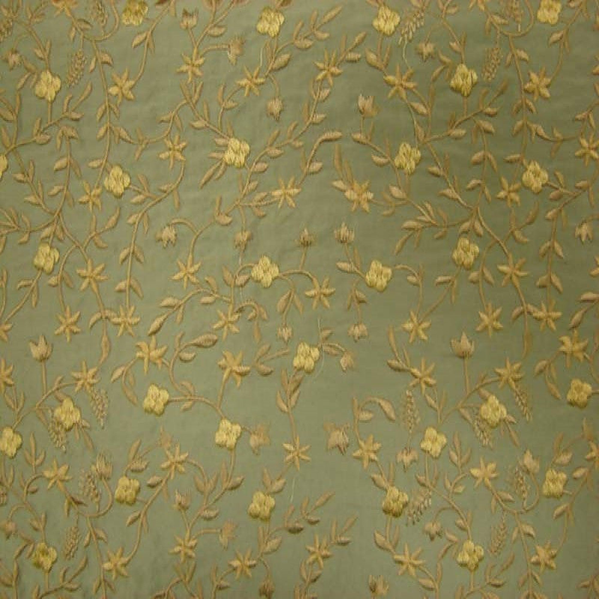Parisian Fabric in color Teal is a Floral Embroidered Silk Fabric pattern good for Drapery & Curtain Fabric