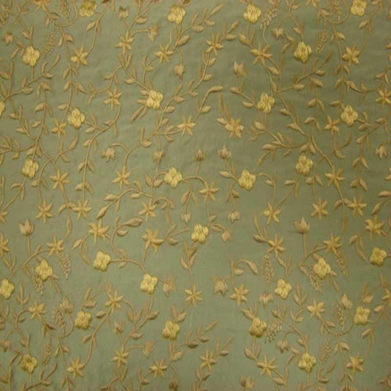 Parisian Fabric in color Teal is a Floral Embroidered Silk Fabric pattern good for Drapery & Curtain Fabric