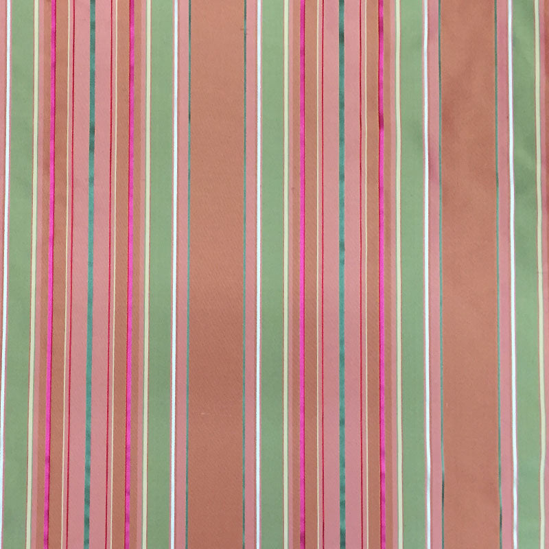 Radicci Fabric in color Citrus is a Metallic Multi-Colored Stripe Silk Fabric pattern good for Drapery & Curtain Fabric