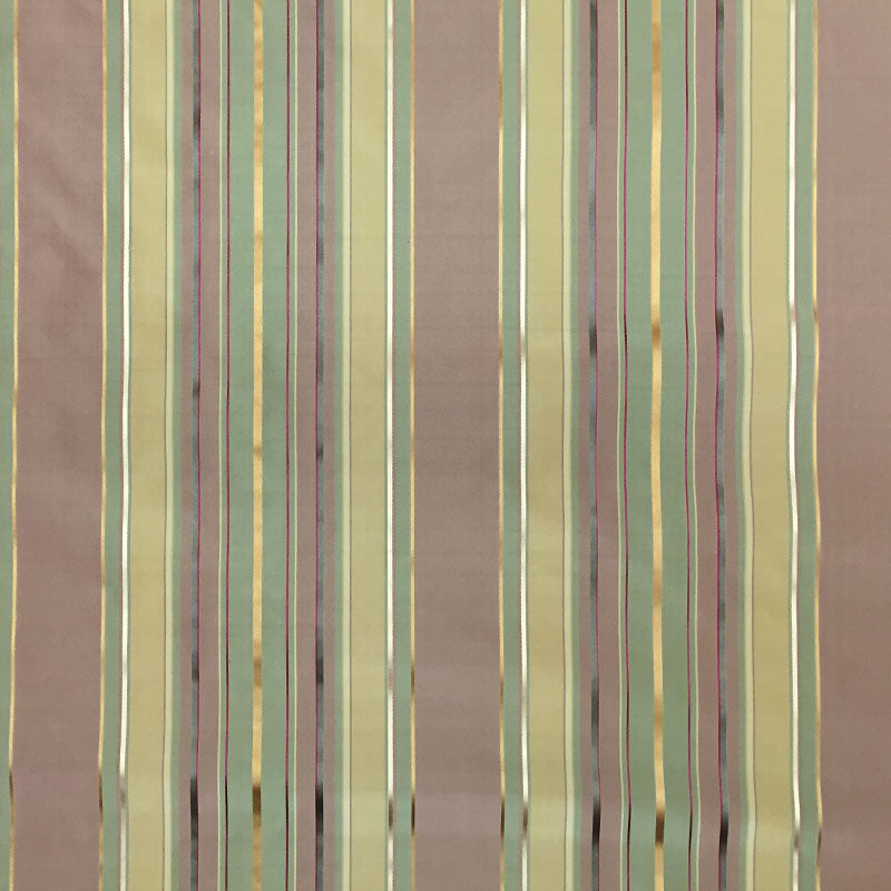 Radicci Fabric in color Coral is a Metallic Multi-Colored Stripe Silk Fabric pattern good for Drapery & Curtain Fabric