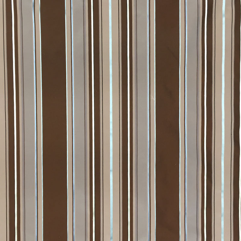 Radicci Fabric in color Espresso is a Metallic Multi-Colored Stripe Silk Fabric pattern good for Drapery & Curtain Fabric
