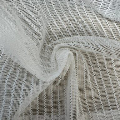 Ramona Fabric in color Ivory is a Net-Like Sheer Strip Fabric pattern good for Drapery & Curtain Fabric