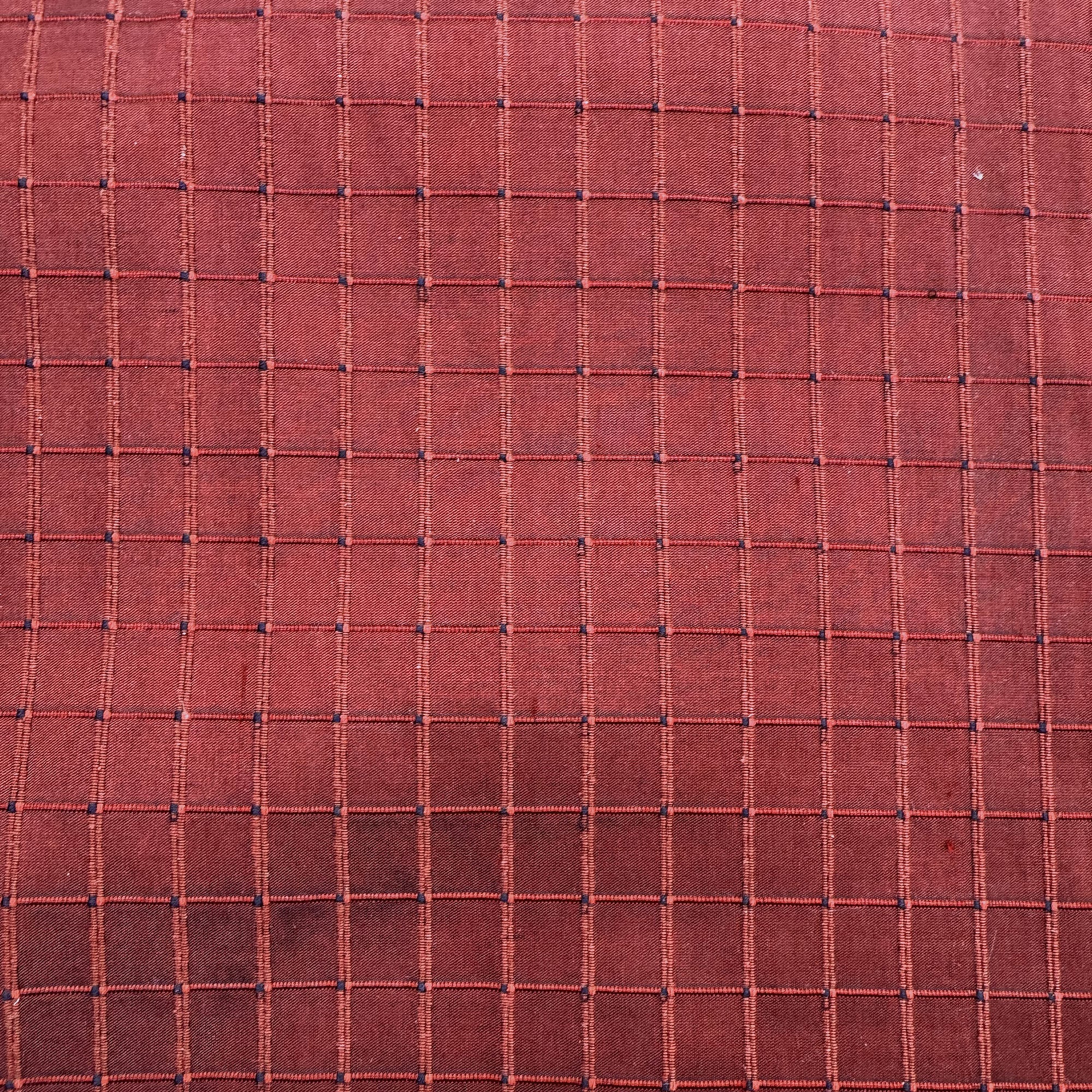Rashid Fabric | Solid Small Square Geometric Silk Fabric | Drapery & Curtain Fabric