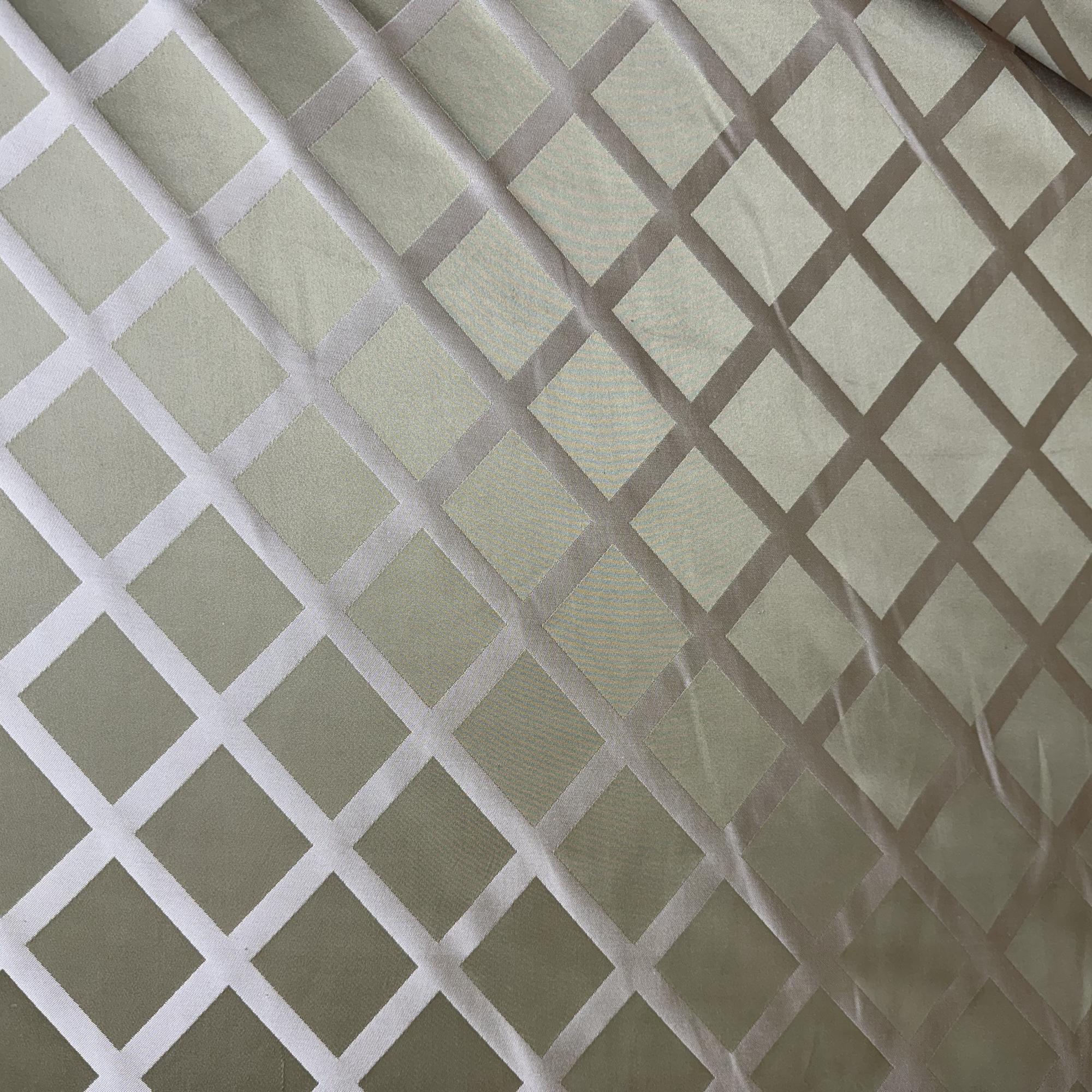Rowena Fabric in color Verdin is a Diamond Geometric Silk Fabric pattern good for Drapery & Curtain Fabric
