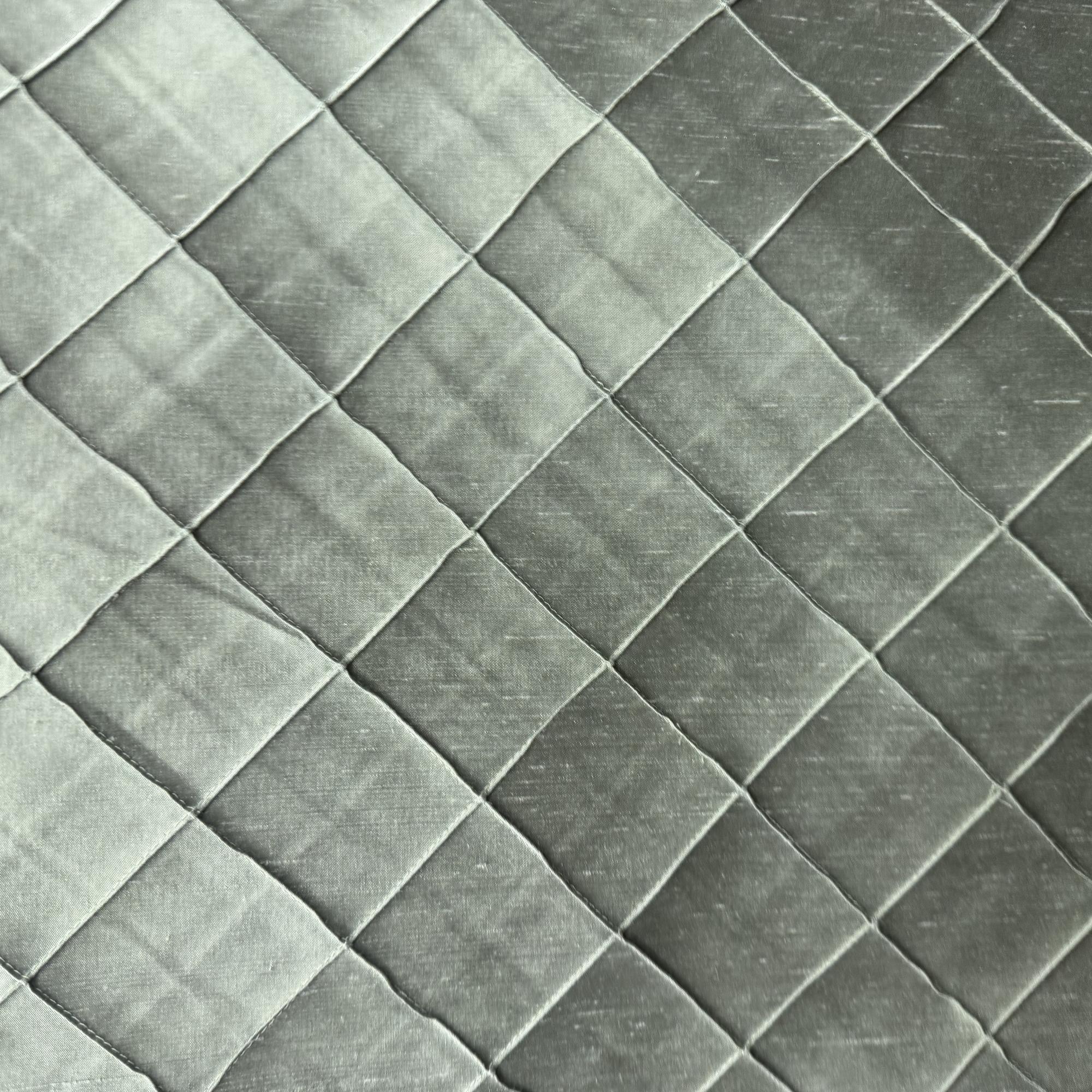 Sachi Fabric in color Moss is a Solid Quilted Small Diamond Silk Fabric pattern good for Drapery & Curtain Fabric