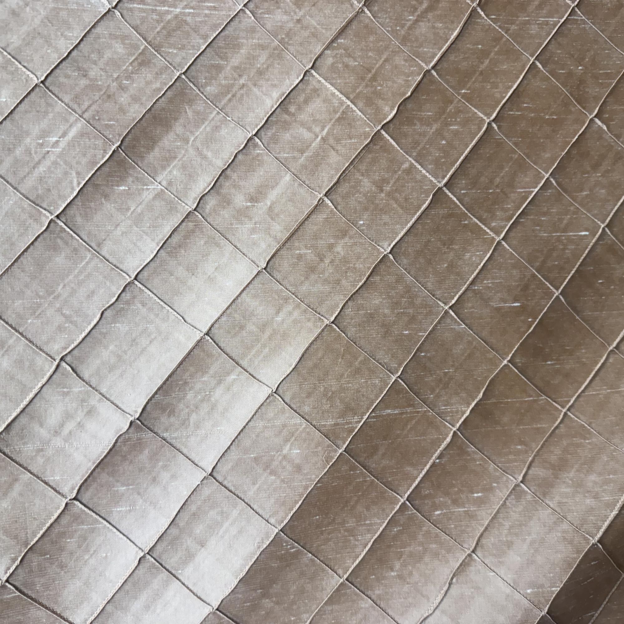 Sachi Fabric in color Peach is a Solid Quilted Small Diamond Silk Fabric pattern good for Drapery & Curtain Fabric