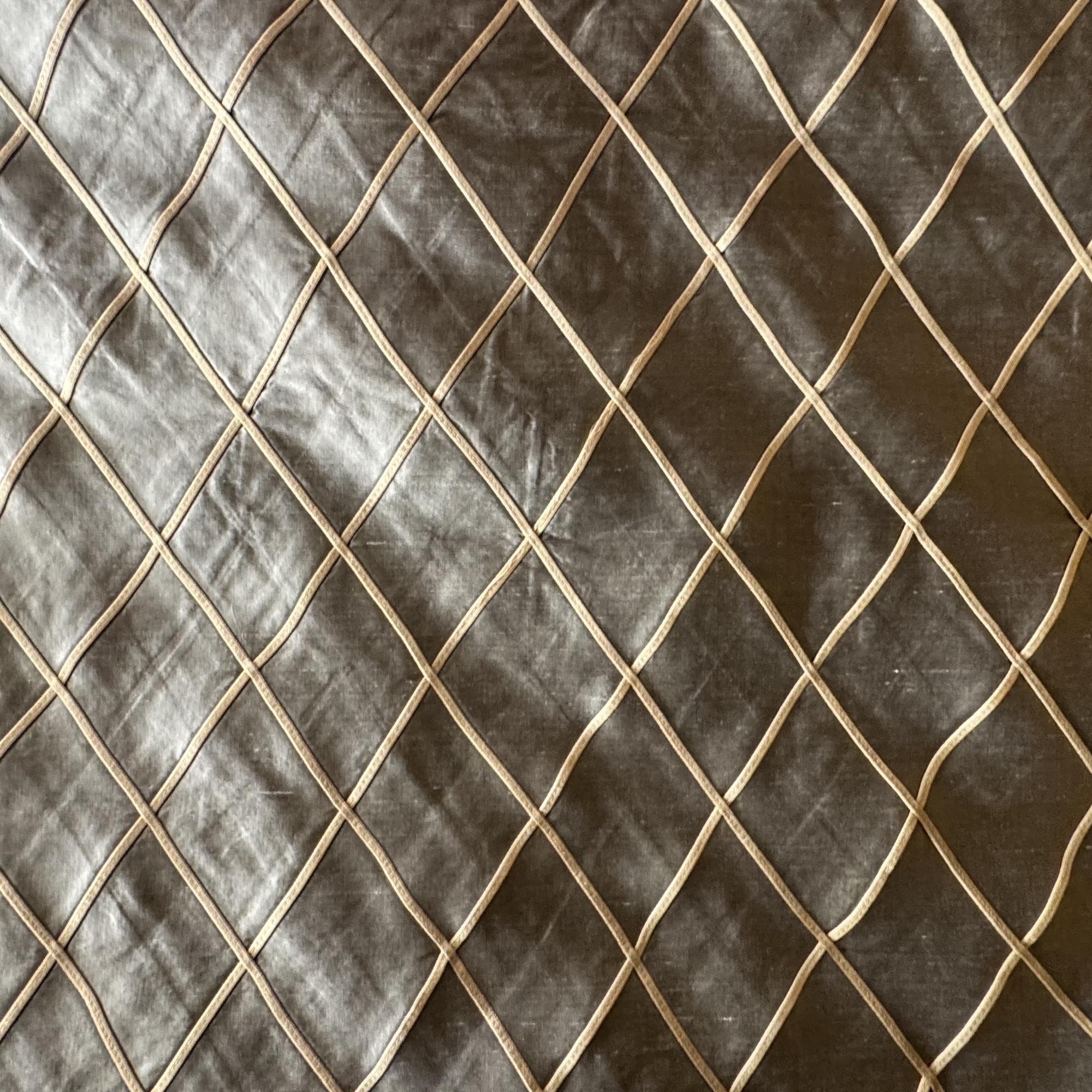 Scada Fabric | Diamond Geometric Silk Fabric | Drapery & Curtain Fabric