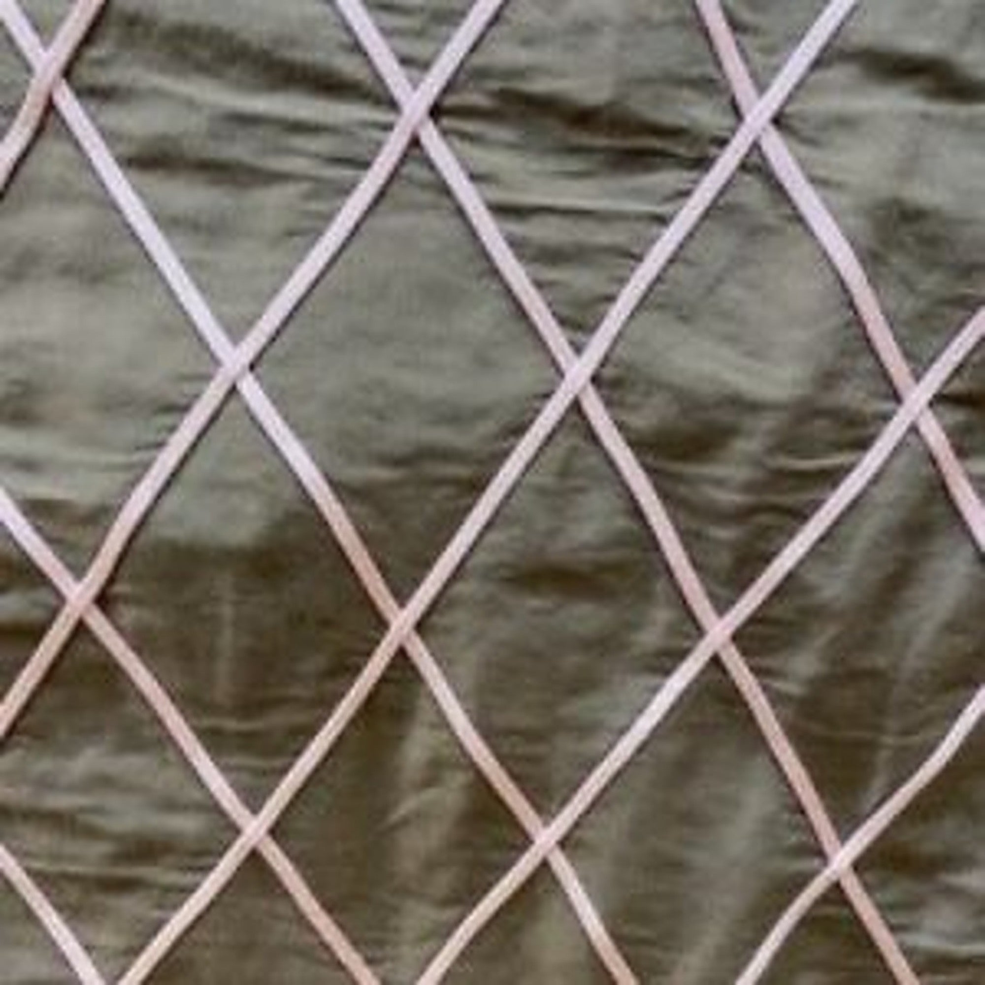 Scada Fabric in color Green Tea is a Diamond Geometric Silk Fabric pattern good for Drapery & Curtain Fabric