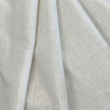 Shanna fabric in color Silver showcasing fabric solid linen look metallic fabric drapery & curtain fabric.