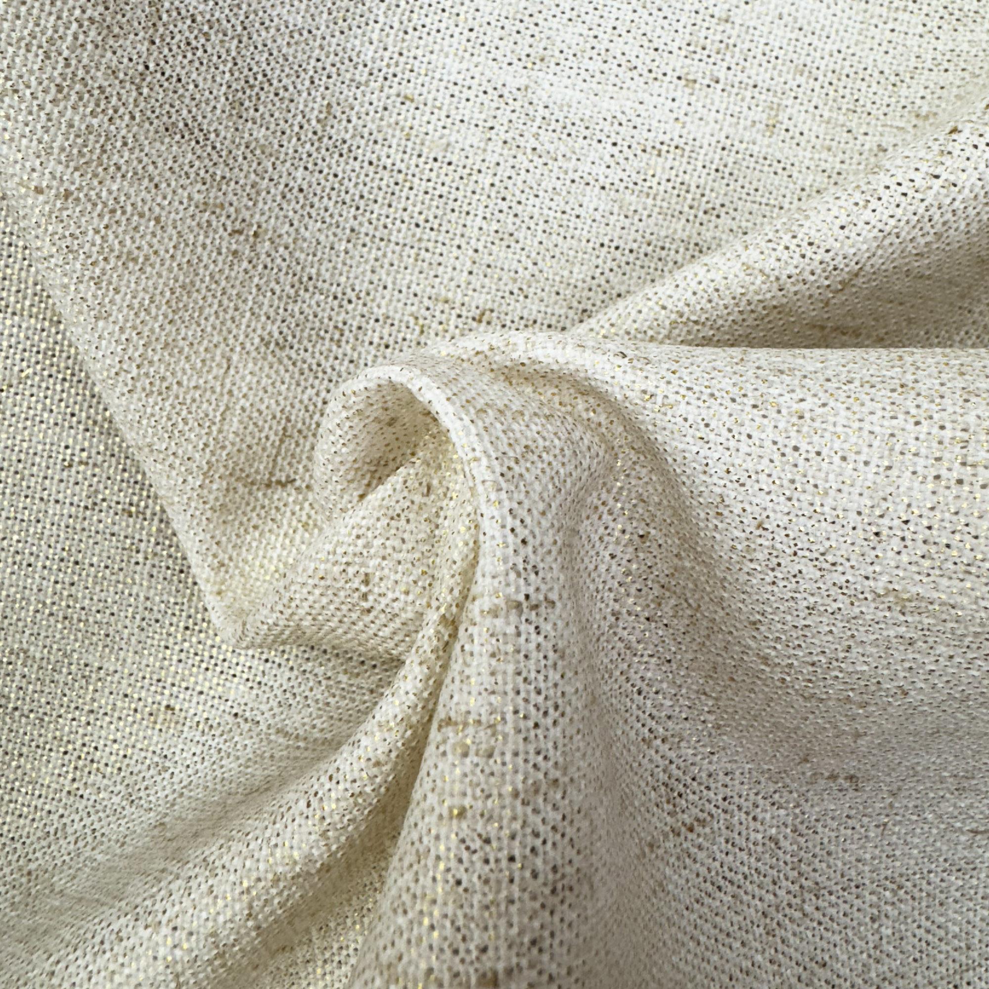 Shanna Fabric in color Gold is a Solid Linen Look Metallic Fabric that is good for Drapery & Curtain Fabric