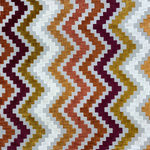 Shaw Fabric in color Rust is a Multicolored Zigzag Chenille Fabric pattern good for Drapery & Curtain Fabric and Upholstery Fabric