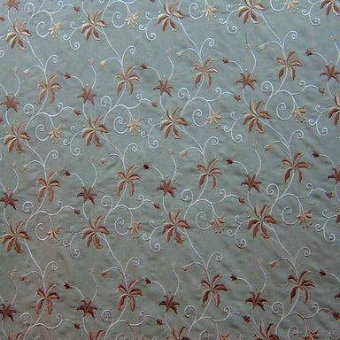 Sigrid Fabric in color Bamboo is a Floral Embroidered Silk Fabric that is good for Drapery & Curtain Fabric