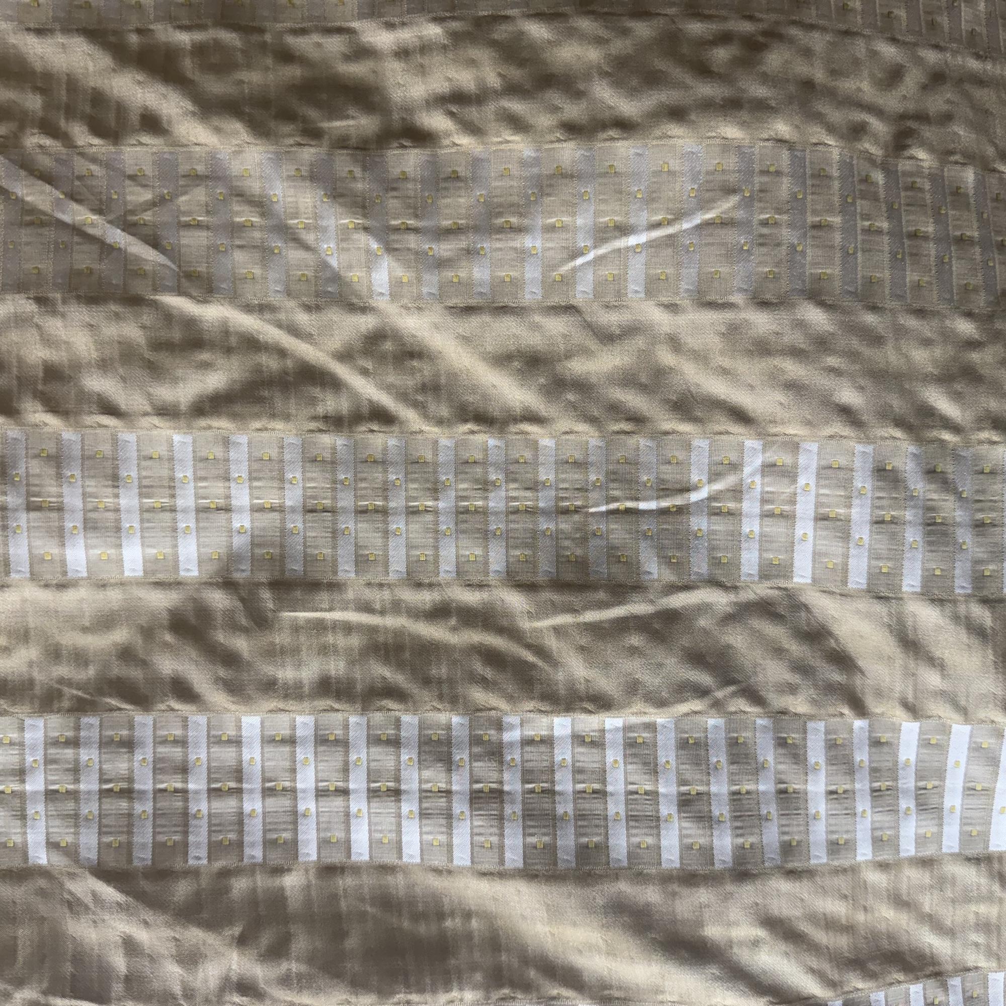 Silva Fabric in color Champagne is a Striped Silk Fabric pattern good for Drapery & Curtain Fabric