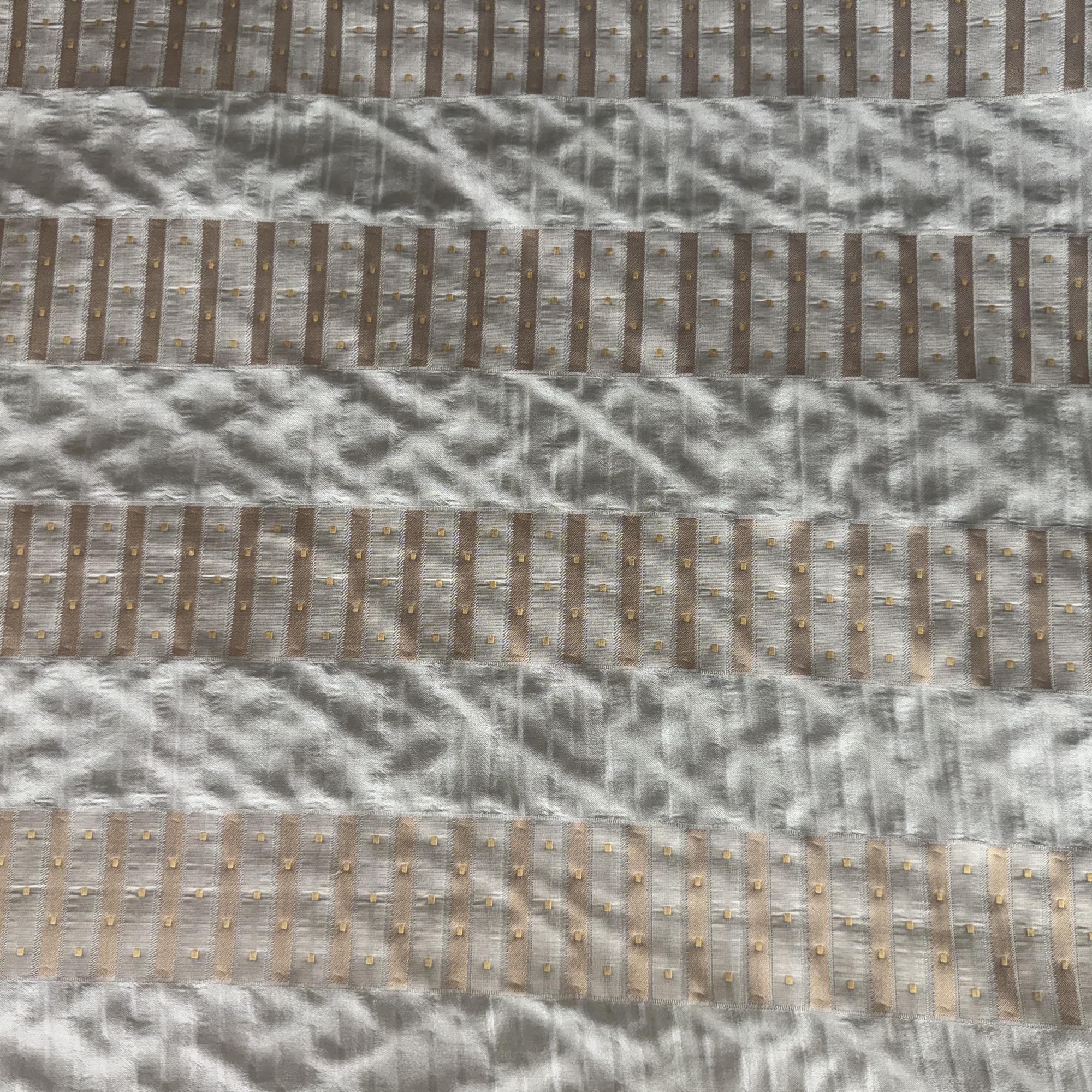 Silva Fabric in color Teal is a Striped Silk Fabric pattern good for Drapery & Curtain Fabric