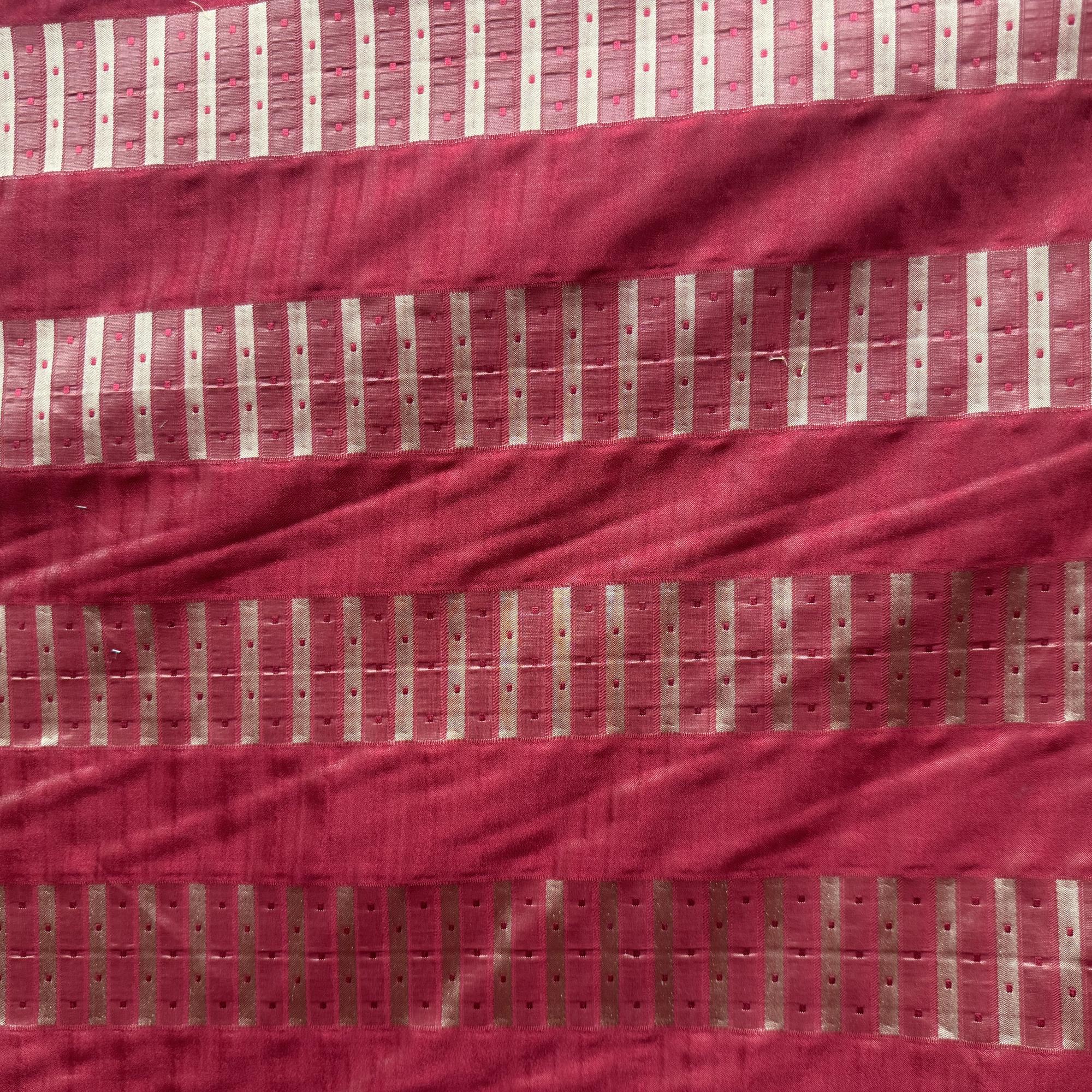 Silva Fabric in color Scarlet is a Striped Silk Fabric pattern good for Drapery & Curtain Fabric