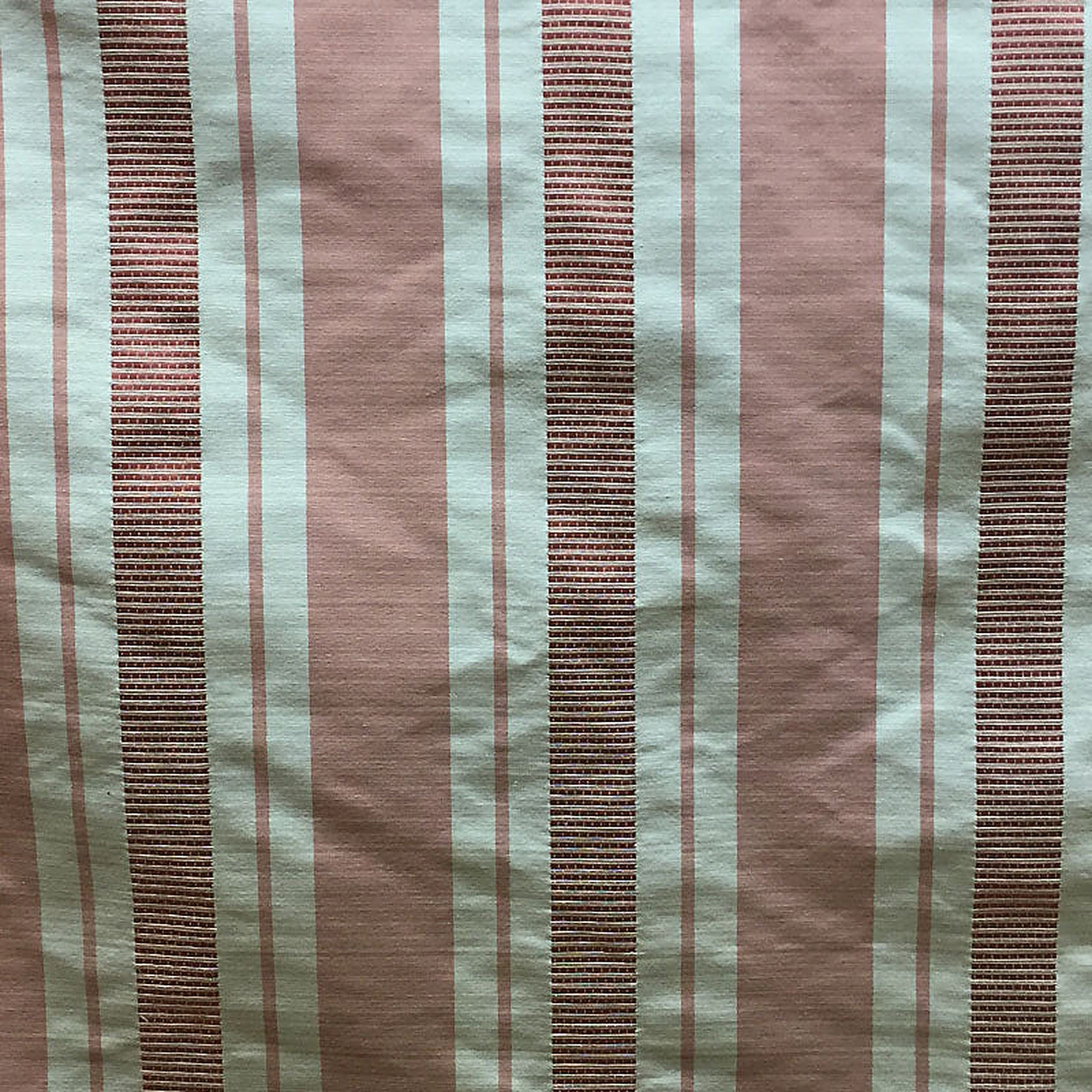 Soho Fabric in color Cayenne/Chili is a Multi-Colored Striped Silk Fabric pattern good for Drapery & Curtain Fabric
