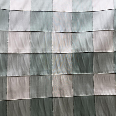 Soldo Fabric in color Teal is a Multi-Colored Small Square Geometric Silk Fabric pattern good for Drapery & Curtain Fabric