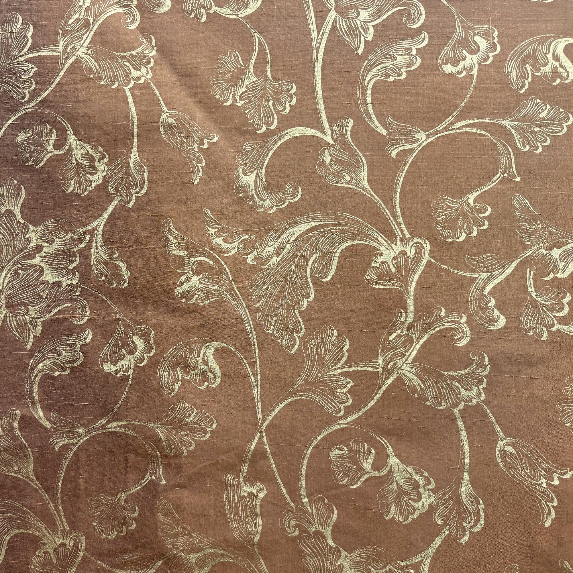 Stolvi Fabric | Floral Print Jacquard Silk Fabric | Drapery & Curtain Fabric