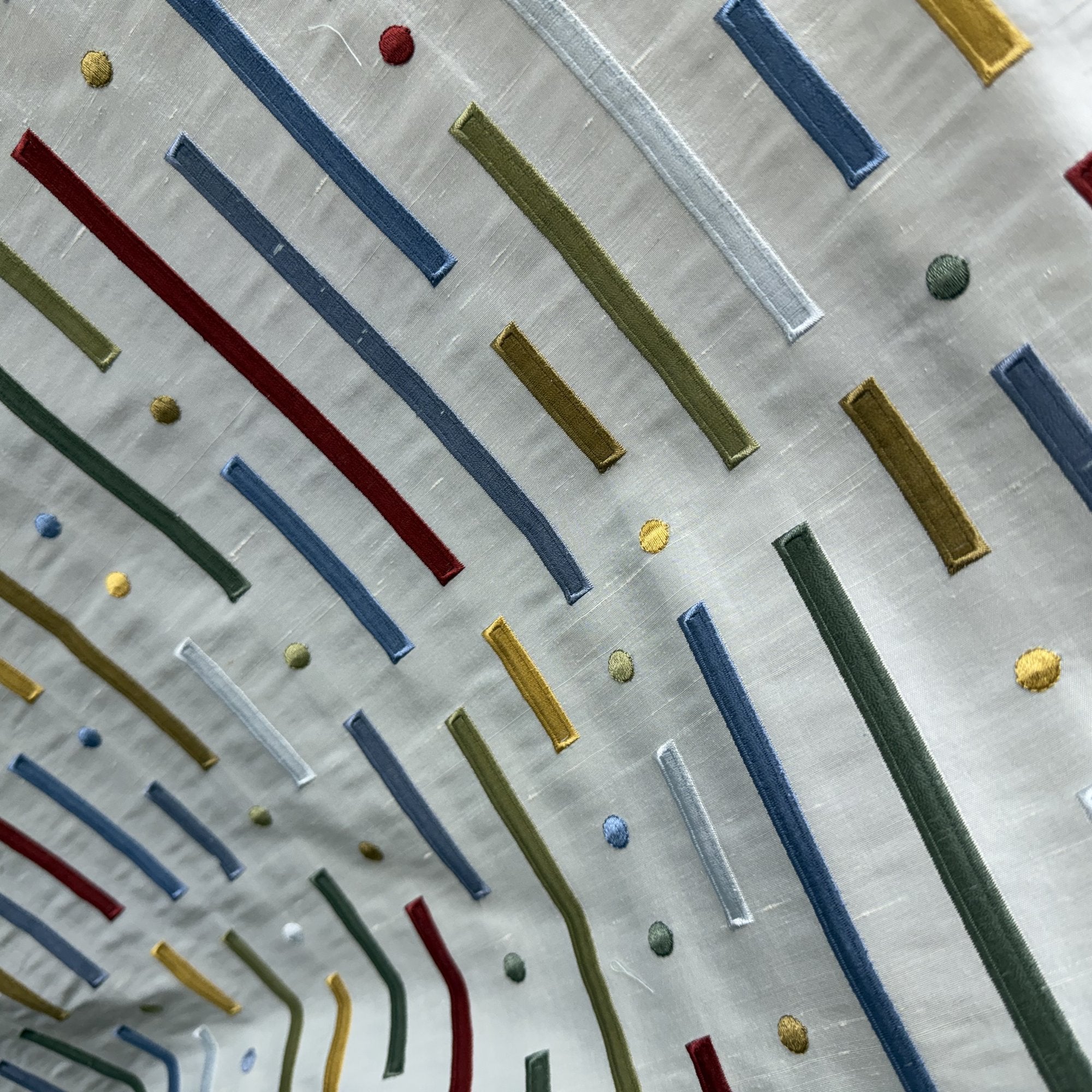 Stratus Fabric | Multi-Colored Stripe Silk Fabric | Drapery & Curtain Fabric