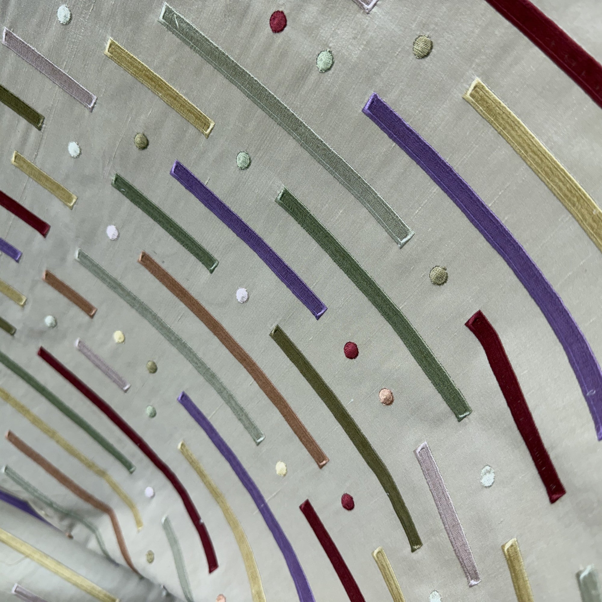 Stratus Fabric | Multi-Colored Stripe Silk Fabric | Drapery & Curtain Fabric