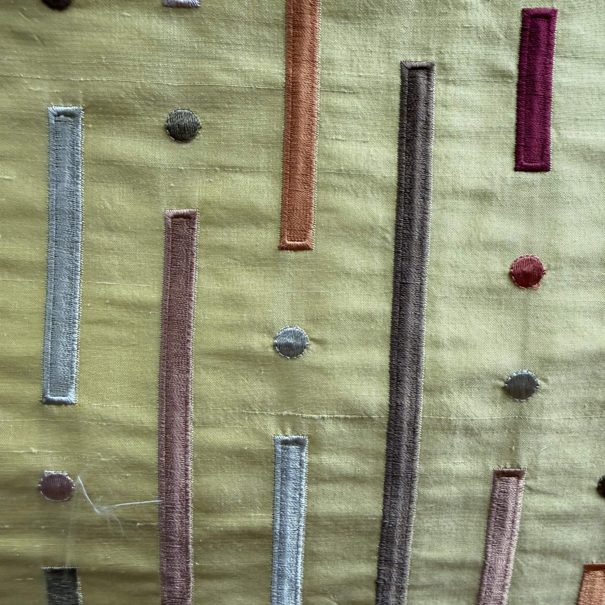 Stratus Fabric in color Mango is a Multi-Colored Stripe Silk Fabric that is good for Drapery & Curtain Fabric