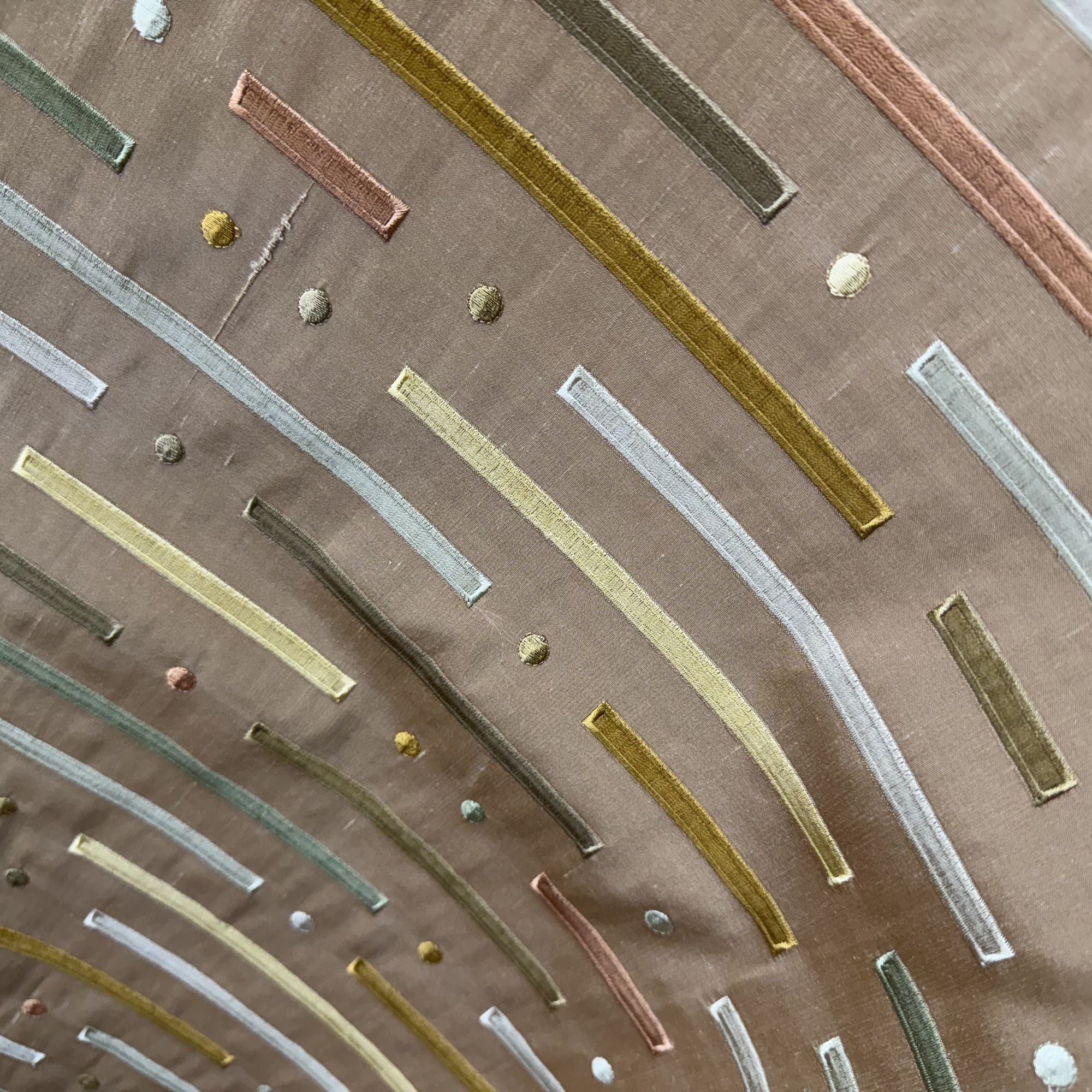 Stratus Fabric in color Praline is a Multi-Colored Stripe Silk Fabric that is good for Drapery & Curtain Fabric