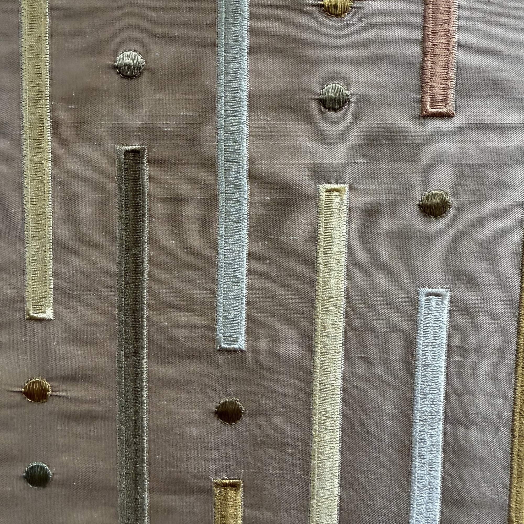 Stratus Fabric in color Praline is a Multi-Colored Stripe Silk Fabric that is good for Drapery & Curtain Fabric