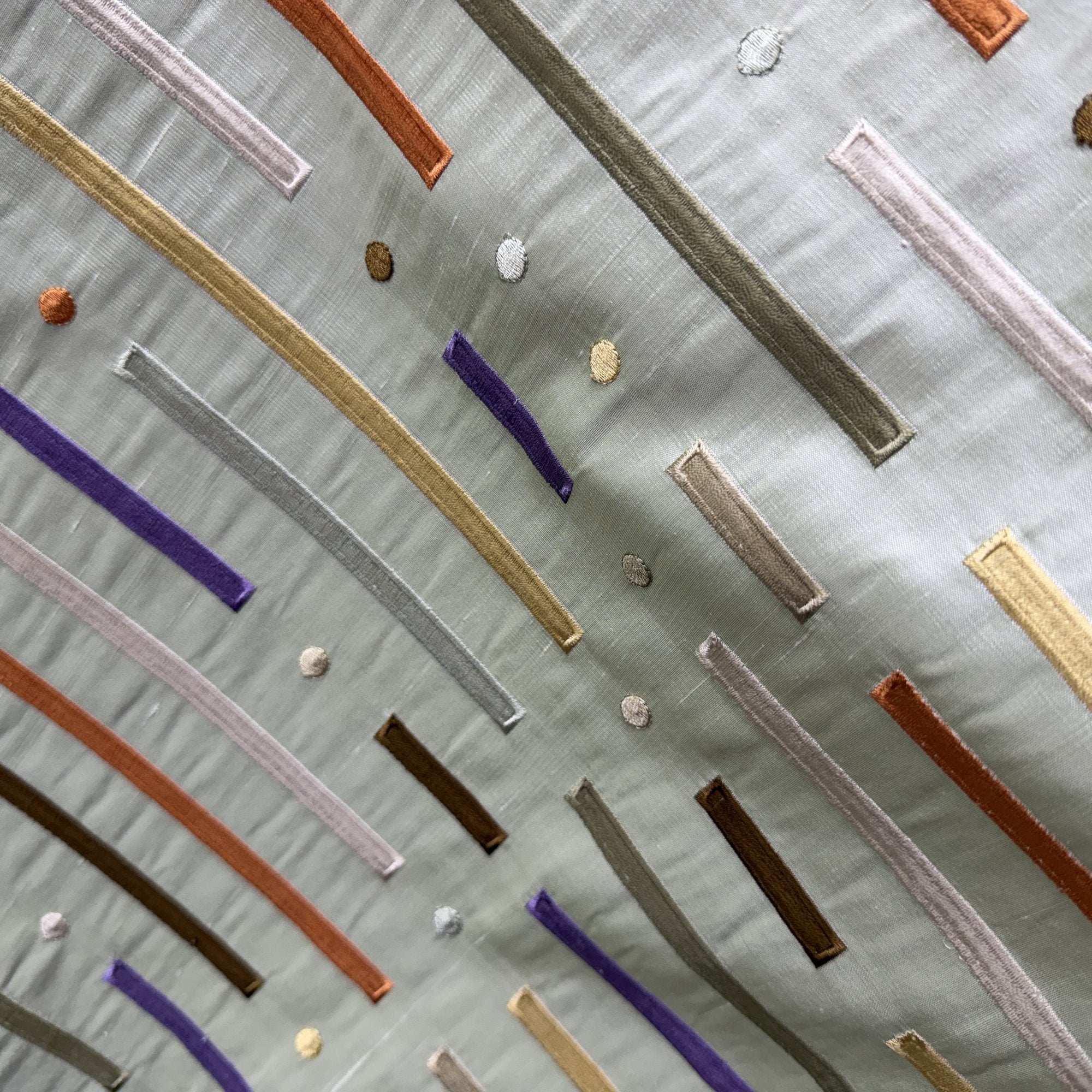 Stratus Fabric in color Seaspray is a Multi-Colored Stripe Silk Fabric that is good for Drapery & Curtain Fabric