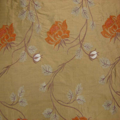 Tamil Fabric | Floral Embroidered Silk Fabric | Drapery & Curtain Fabric