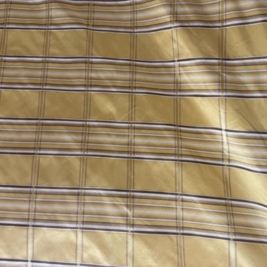 Tyler Fabric in color Gold is a Multi-Colored Stripe Square Silk Fabric pattern good for Drapery & Curtain Fabric