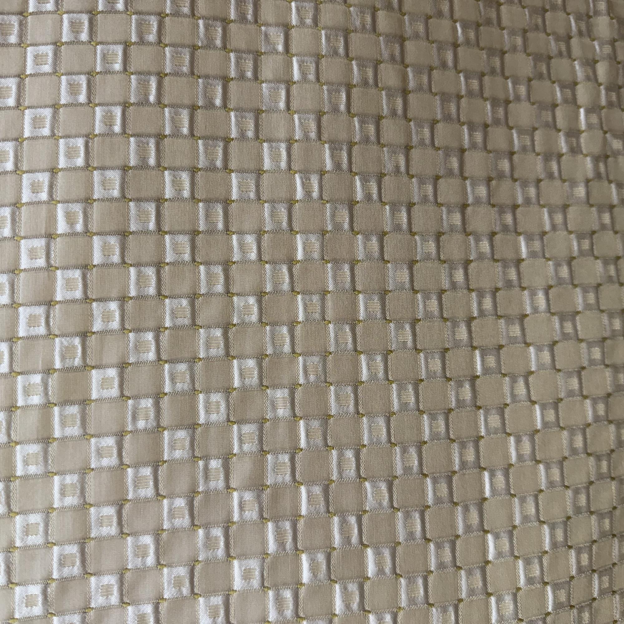Urban Fabric in color Champagne is a Shiny Small Square Silk Fabric pattern good for Drapery & Curtain Fabric