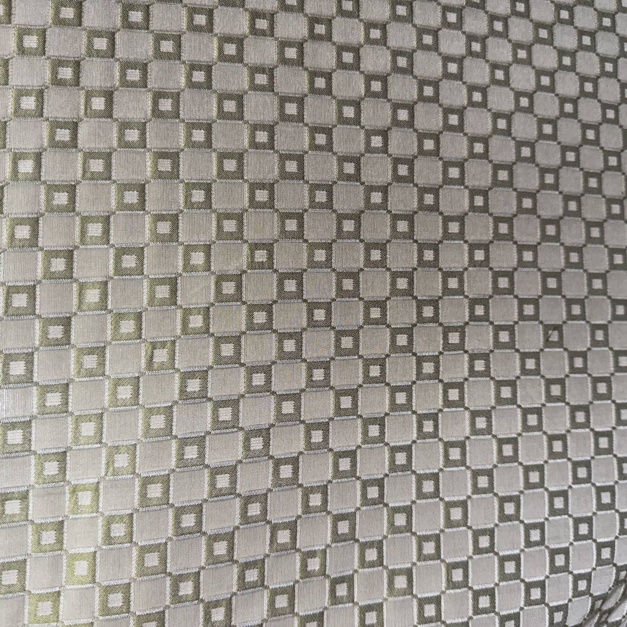 Urban Fabric in color Pistachio is a Shiny Small Square Silk Fabric pattern good for Drapery & Curtain Fabric