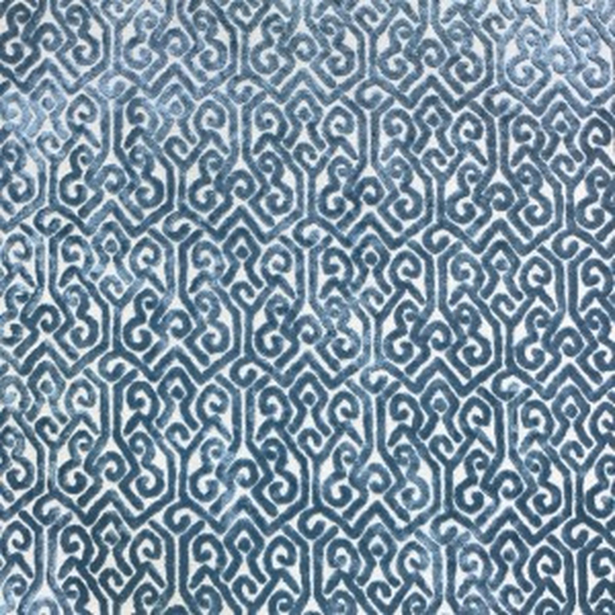 Alexandra fabric in color Sky showcasing fabric tribal cut velvet upholstery fabric & drapery & curtain fabric.