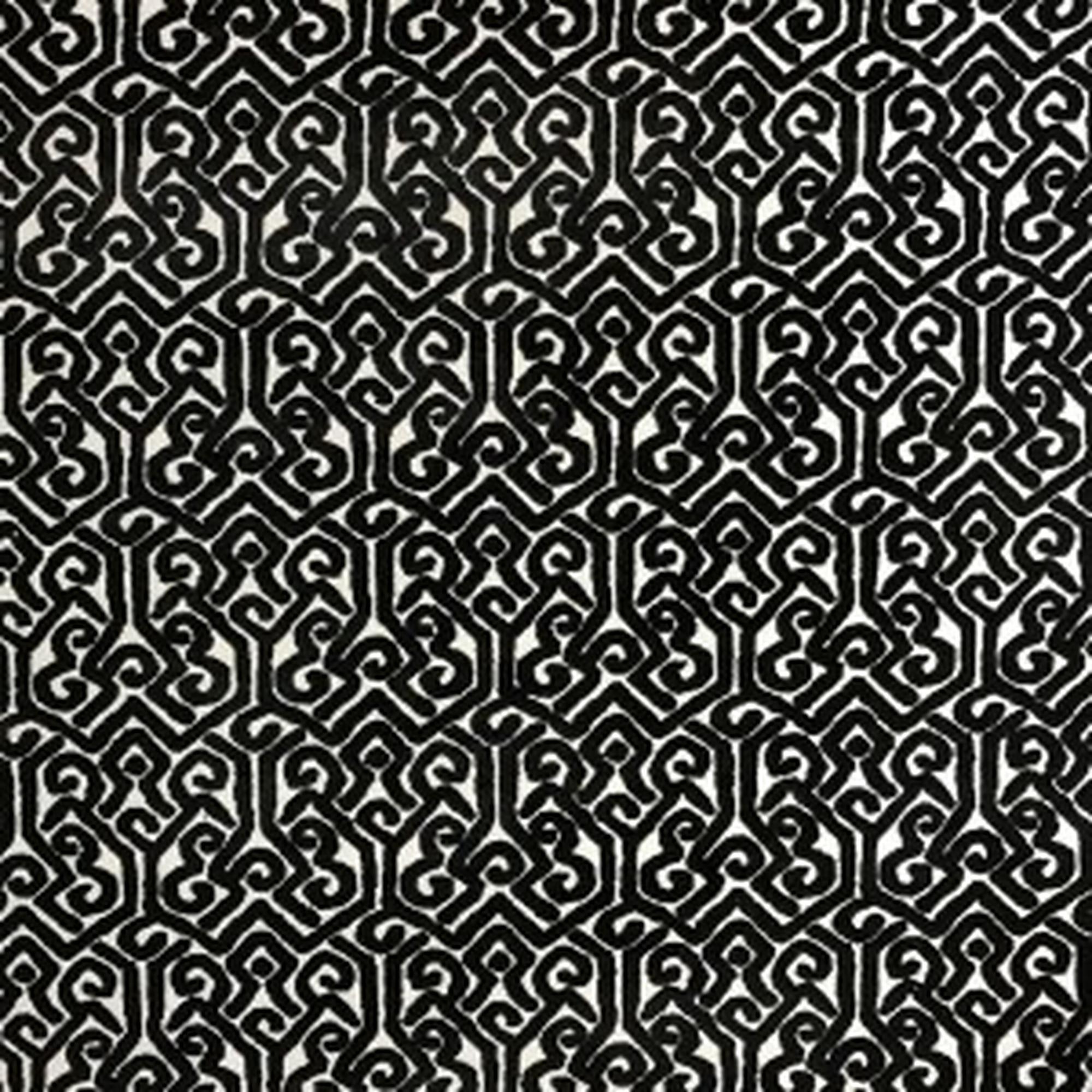 Alexandra fabric in color Black showcasing fabric tribal cut velvet upholstery fabric & drapery & curtain fabric.