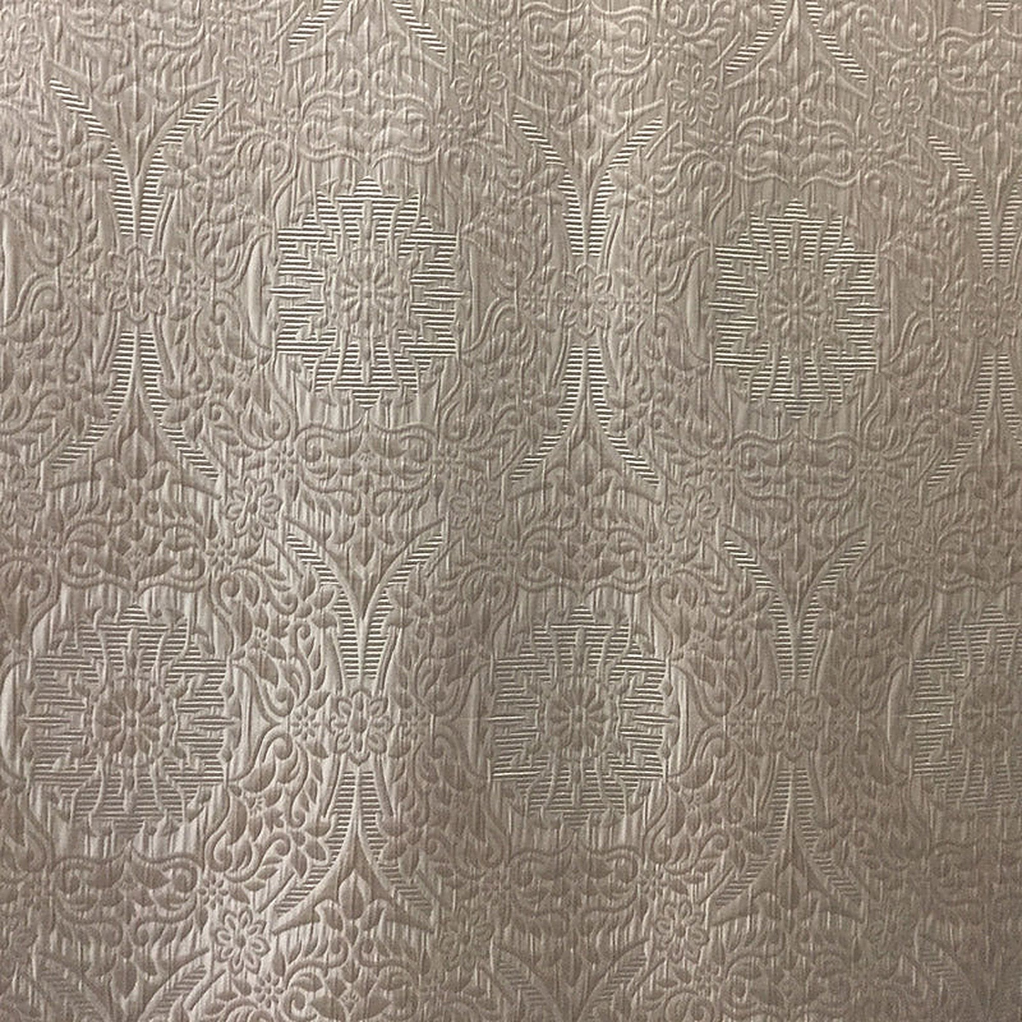 Antonia Fabric in color Beige is a Large Scale Damask Matelassé Fabric pattern good for Drapery & Curtain Fabric and Upholstery 