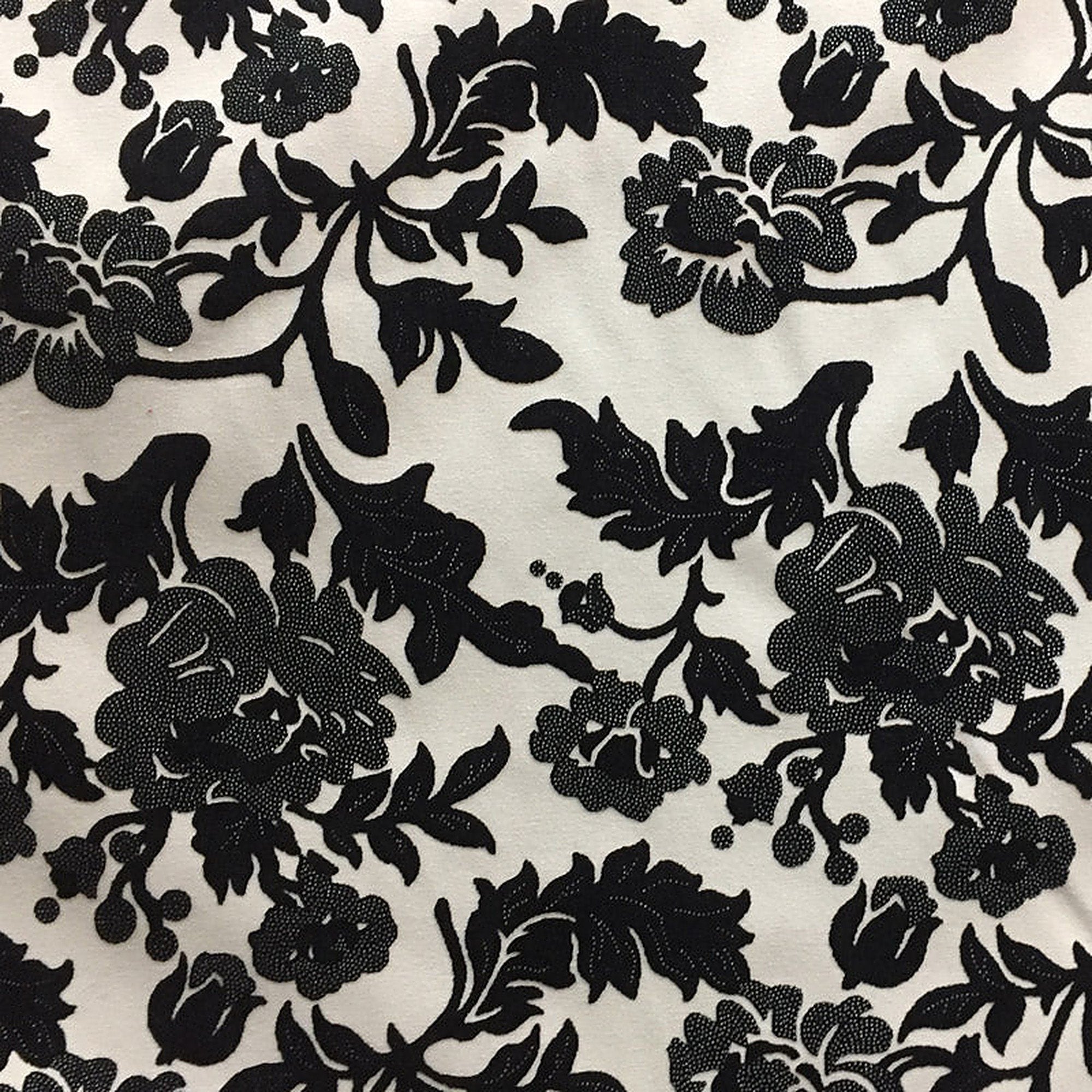 Aria Fabric in color Black  is a Floral Chenille Fabric pattern good for  Drapery & Curtain Fabric and Upholstery