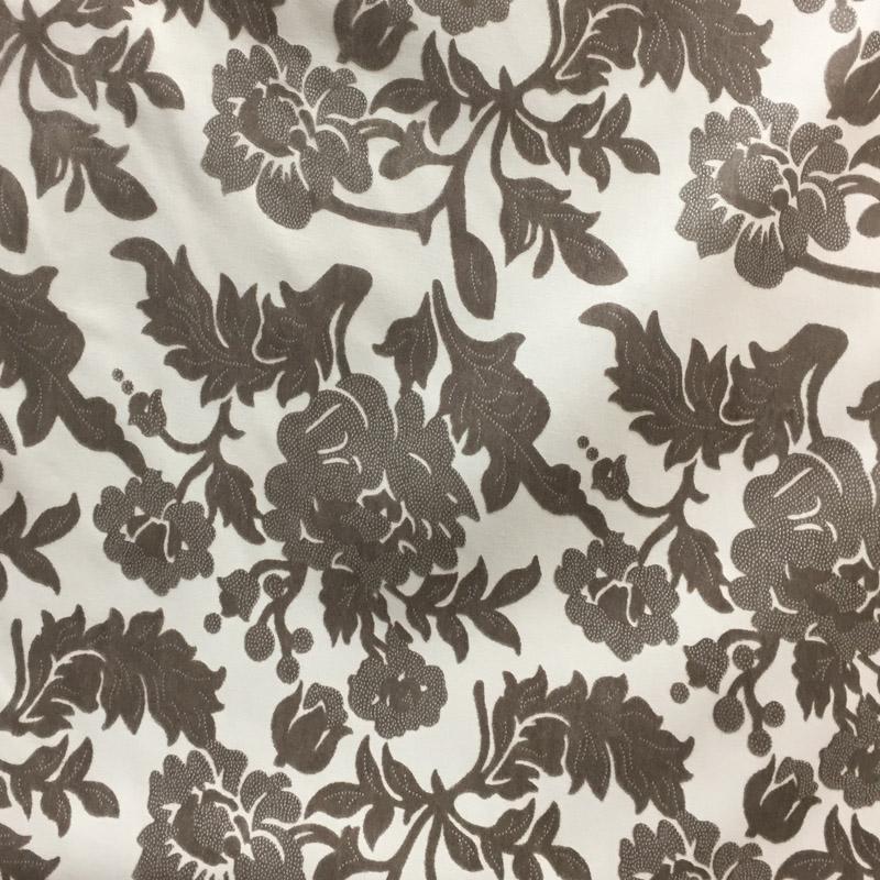 Aria Fabric in color Taupe is a Floral Chenille Fabric pattern good for  Drapery & Curtain Fabric and Upholstery